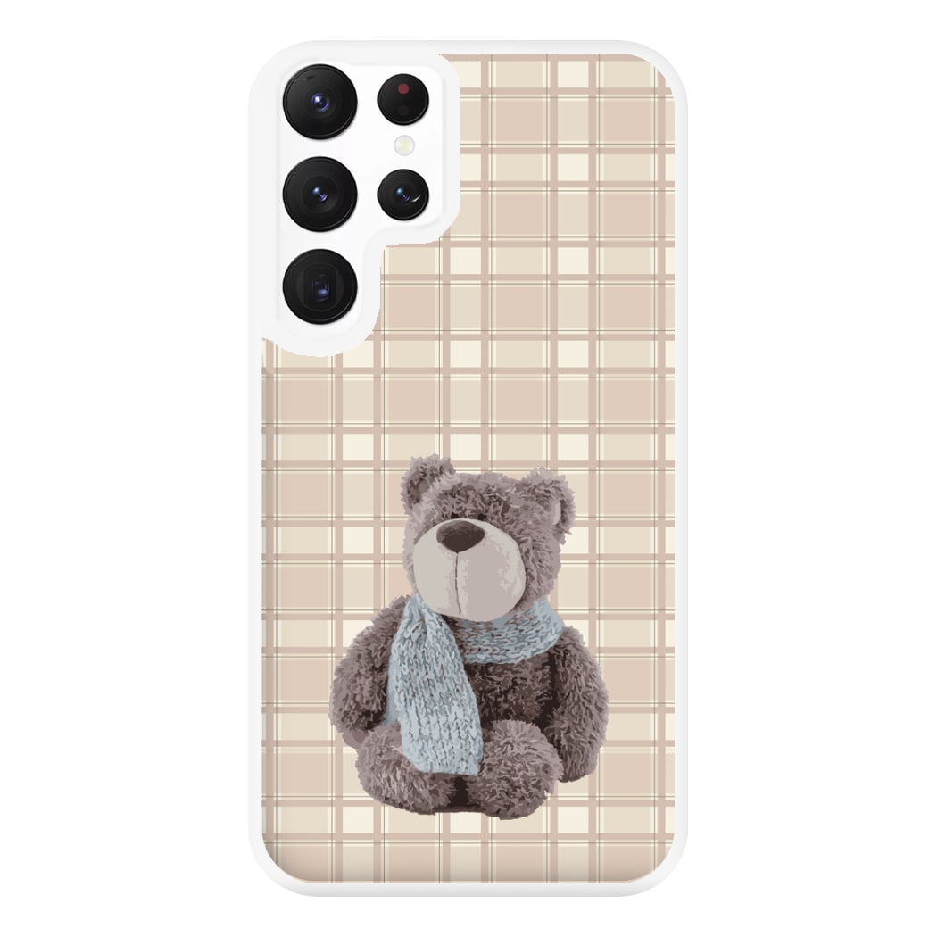 Tartan Teddy Bear Phone Case for Galaxy S22 Ultra