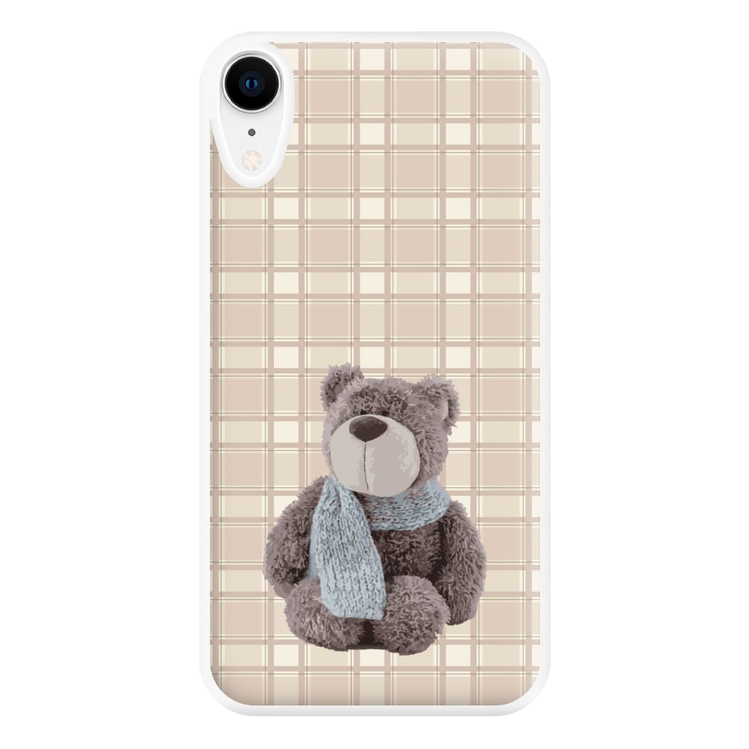 Tartan Teddy Bear Phone Case for iPhone XR