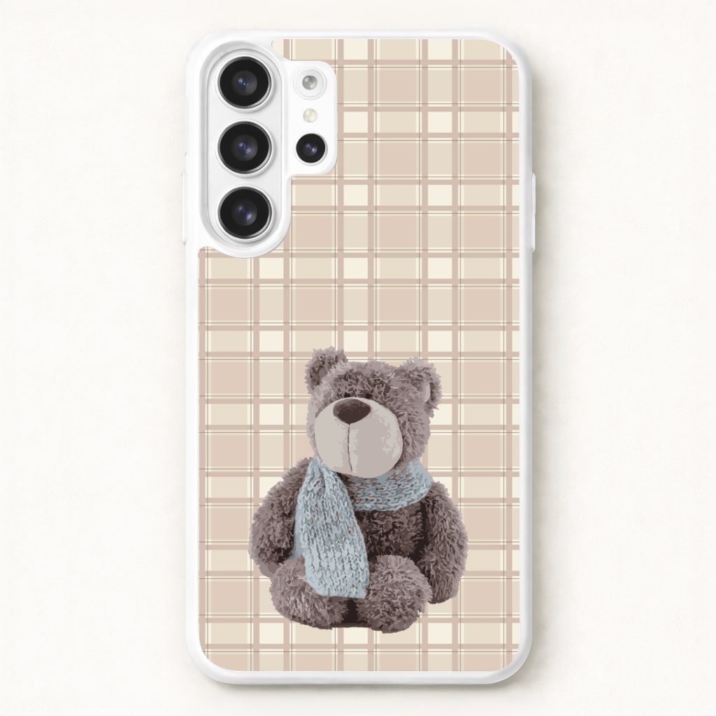 Tartan Teddy Bear Phone Case for Galaxy S26 Ultra