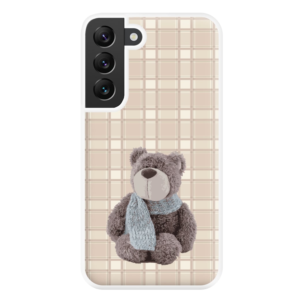 Tartan Teddy Bear Phone Case for Galaxy S22 Plus