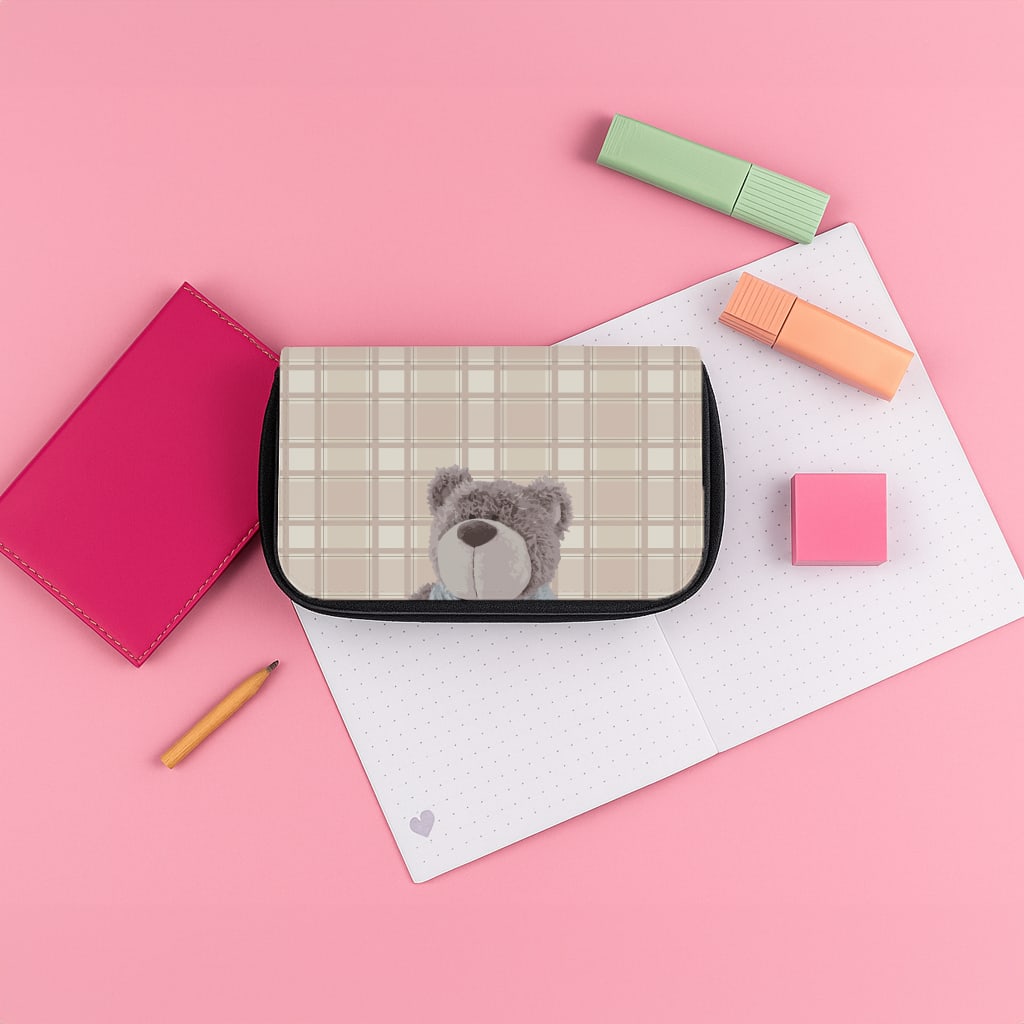 Tartan Teddy Bear Pencil Case