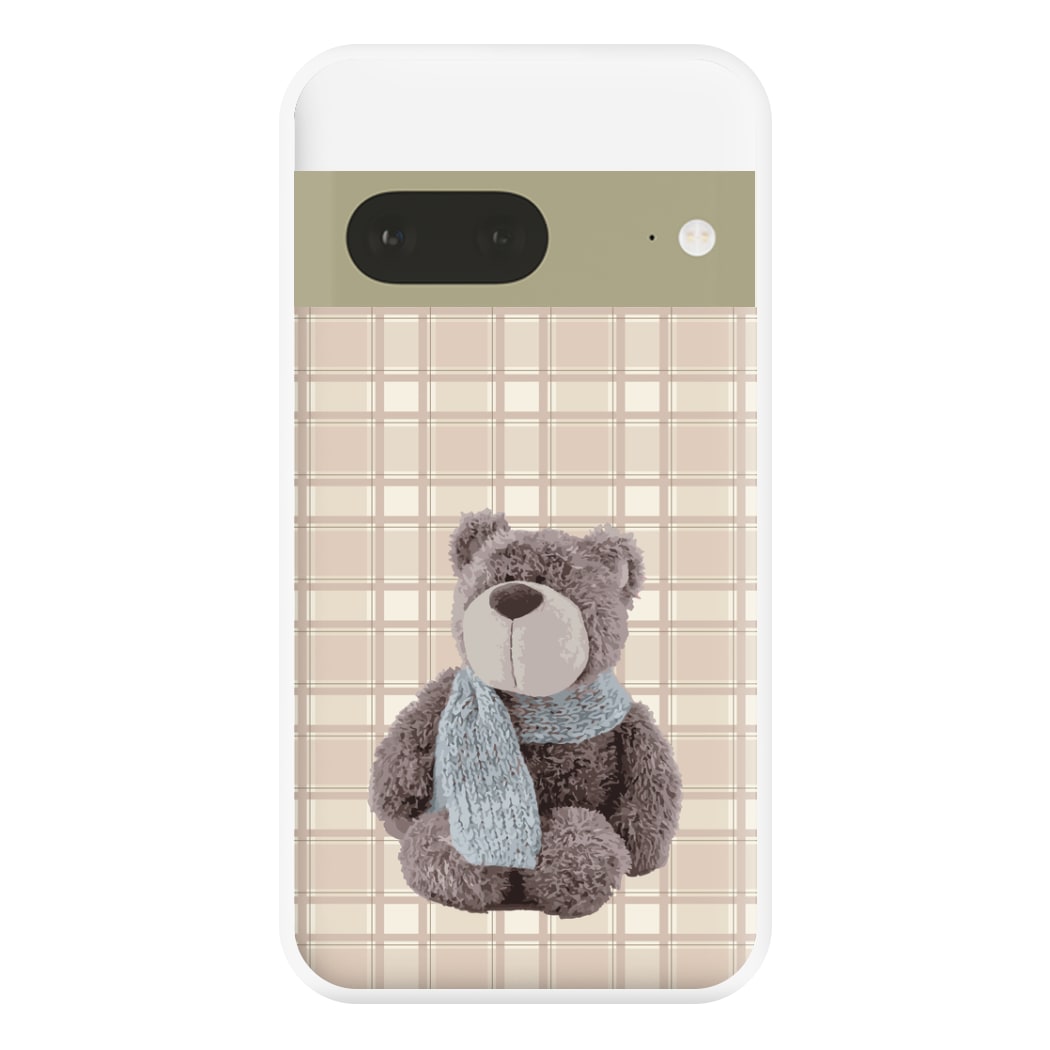 Tartan Teddy Bear Phone Case for Google Pixel 7a