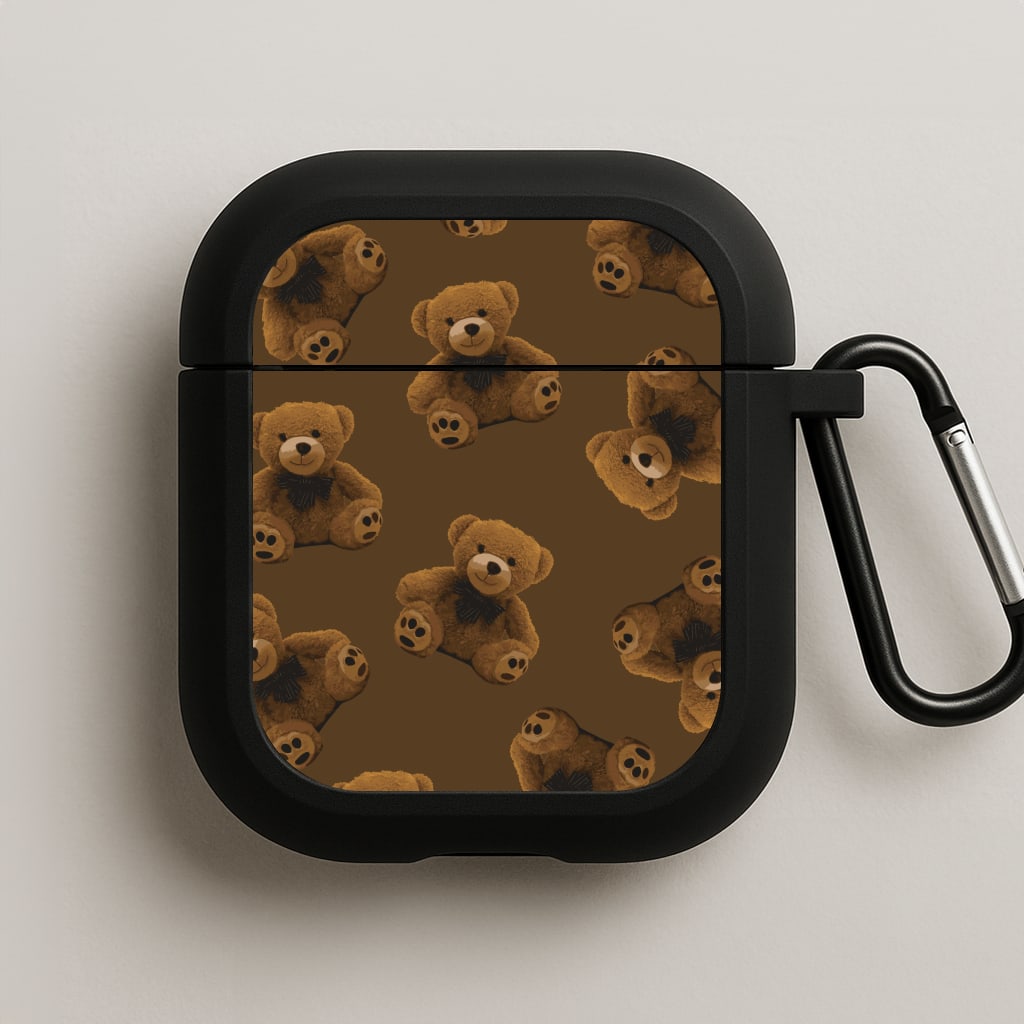 Cute Brown Bear Pattern AirPods Case