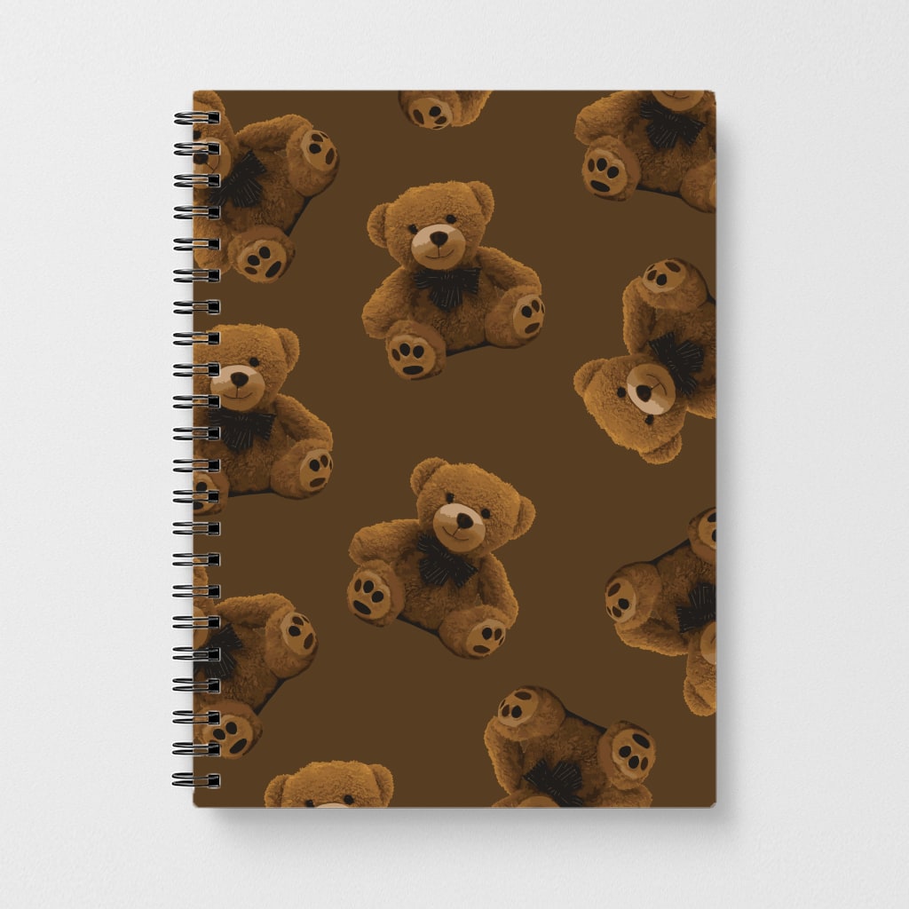 Cute Brown Bear Pattern Notebook