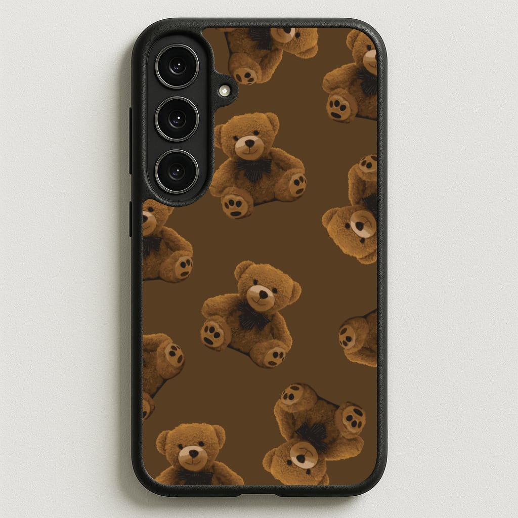 Cute Brown Bear Pattern Phone Case for Galaxy S25FE