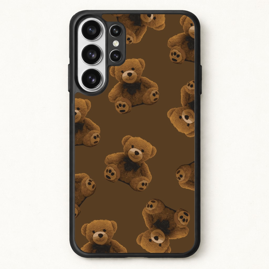 Cute Brown Bear Pattern Phone Case for Galaxy S26 Ultra