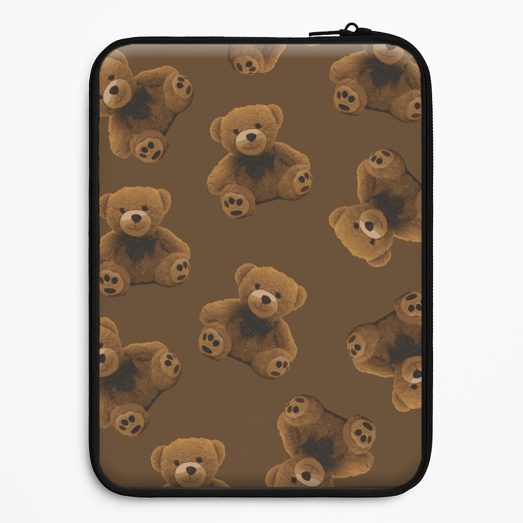 Cute Brown Bear Pattern Laptop Sleeve