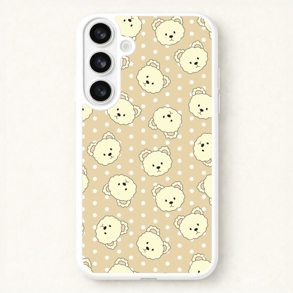 Cream Teddy Bears And Dots Pattern Phone Case for Galaxy S26 Plus