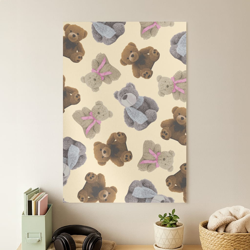 Assortment Of Teddies Pattern Poster
