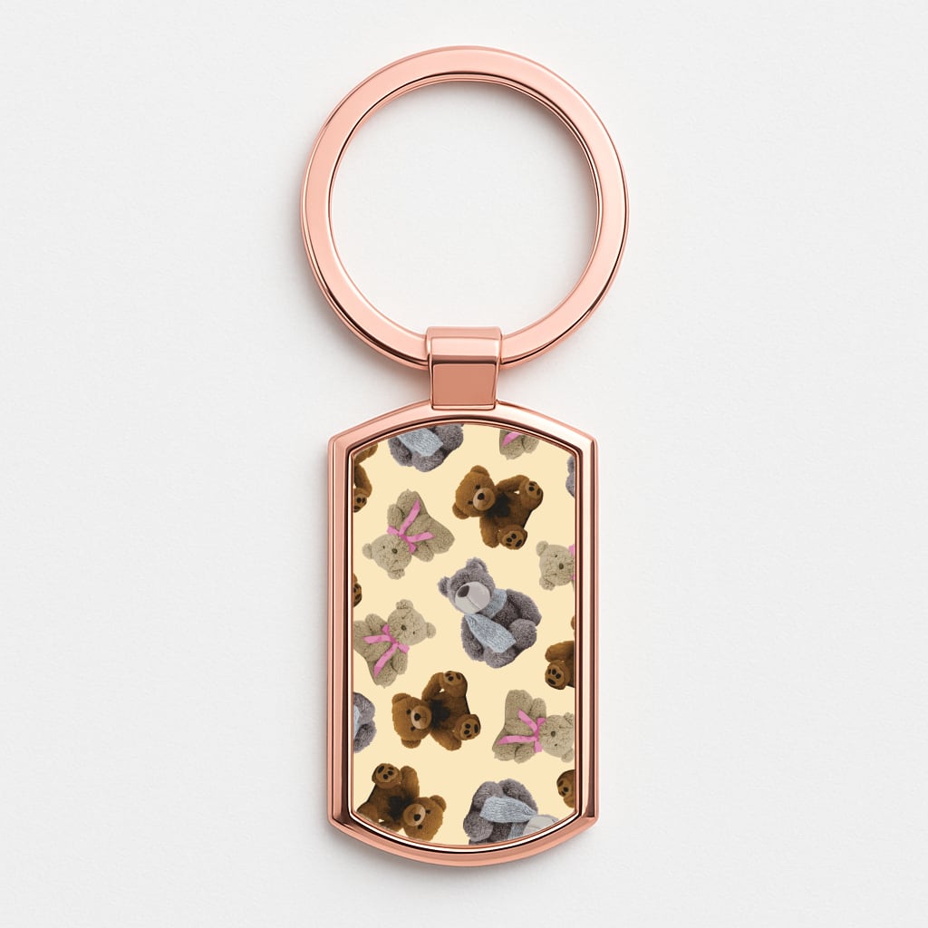 Assortment Of Teddies Pattern Luxury Keyring