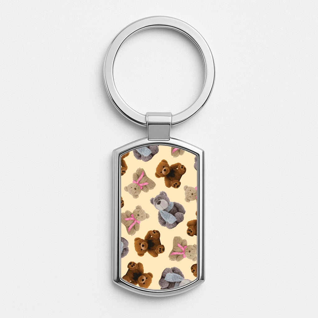 Assortment Of Teddies Pattern Luxury Keyring