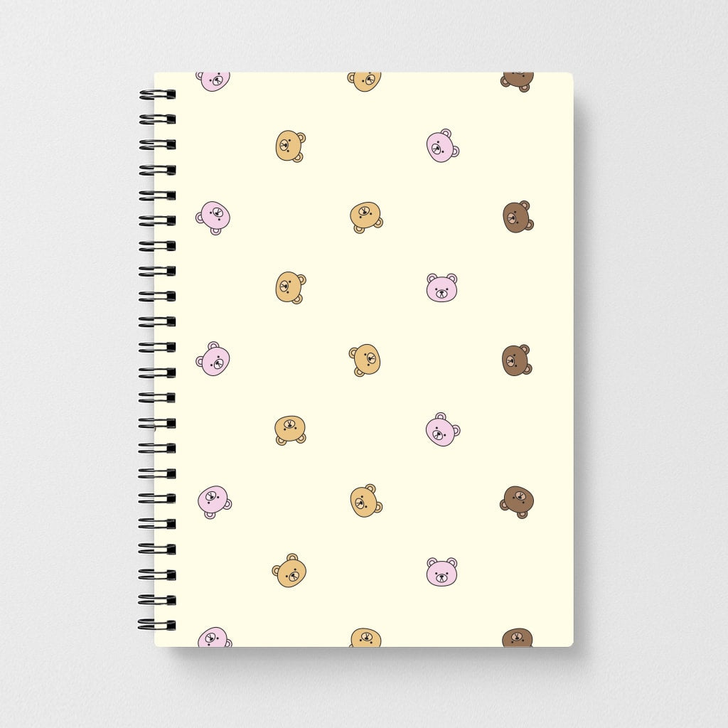 Miniature Teddy Bear Faces Pattern Notebook