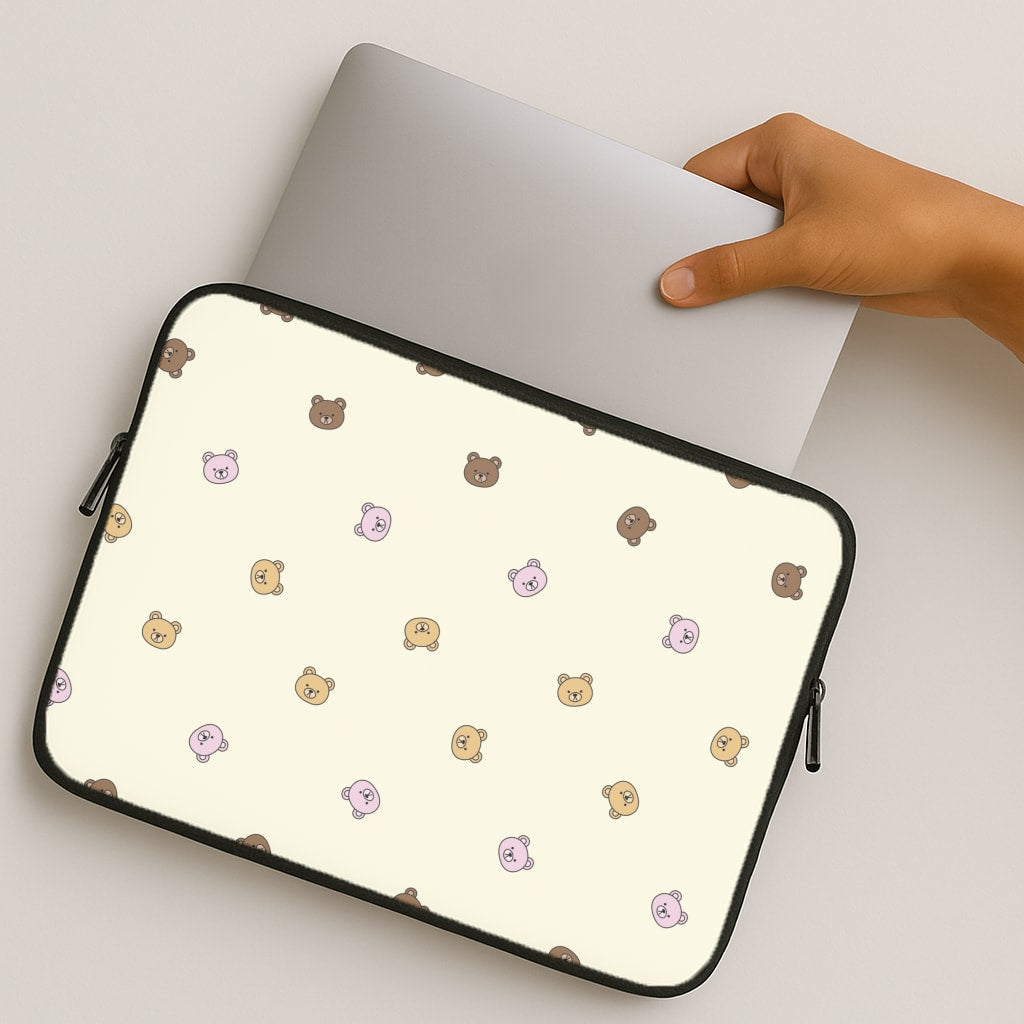 Miniature Teddy Bear Faces Pattern MacBook Case