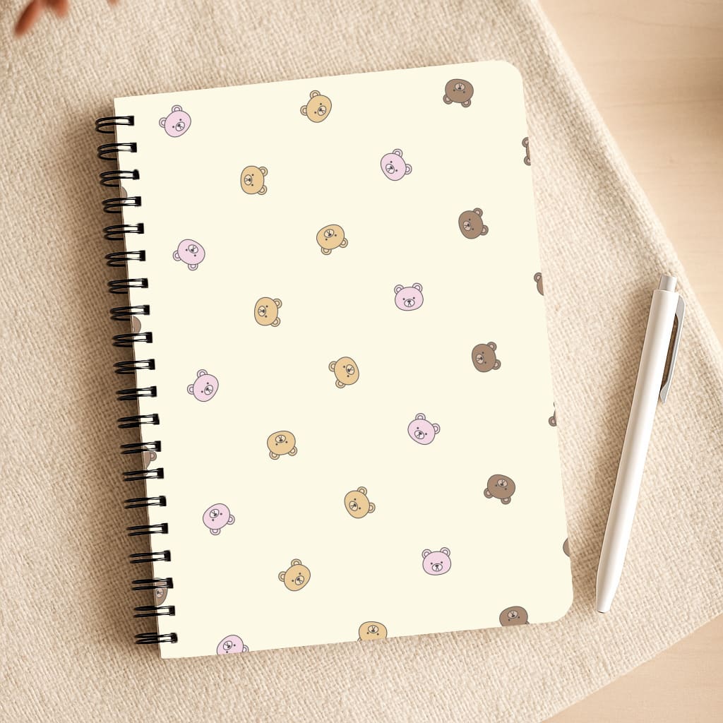 Miniature Teddy Bear Faces Pattern Notepad