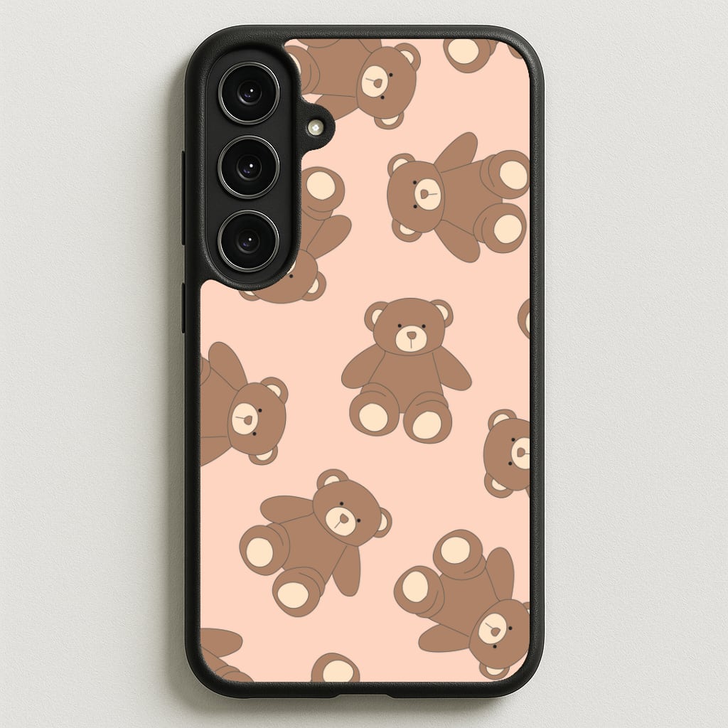 Cartoon Brown Bear Pattern Phone Case for Galaxy S25FE