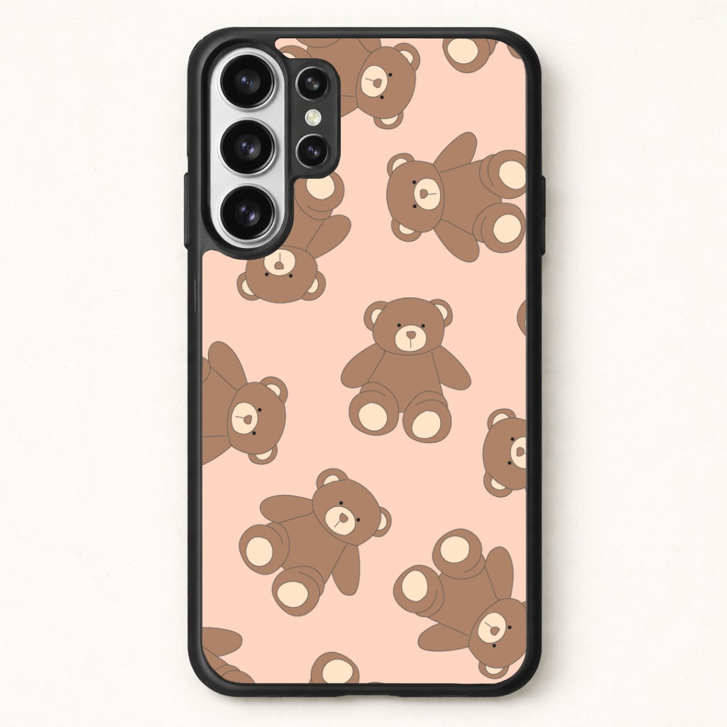 Cartoon Brown Bear Pattern Phone Case for Galaxy S26 Ultra