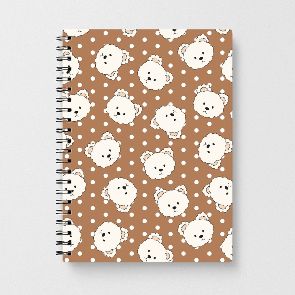 Cream Teddy Bears And Dots Pattern 2 Notebook
