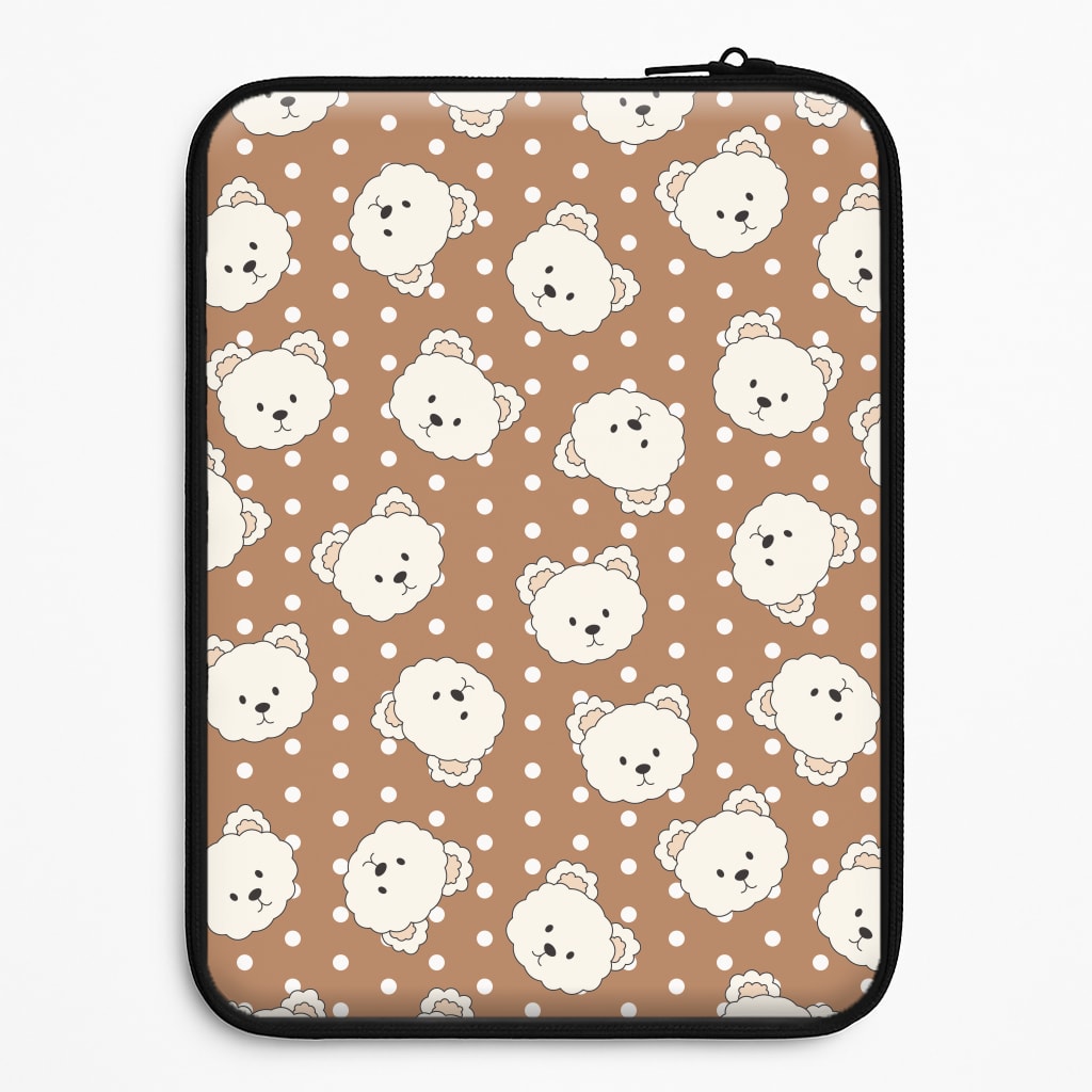 Cream Teddy Bears And Dots Pattern 2 Universal Laptop Sleeve