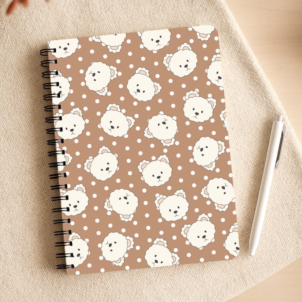 Cream Teddy Bears And Dots Pattern 2 Notepad