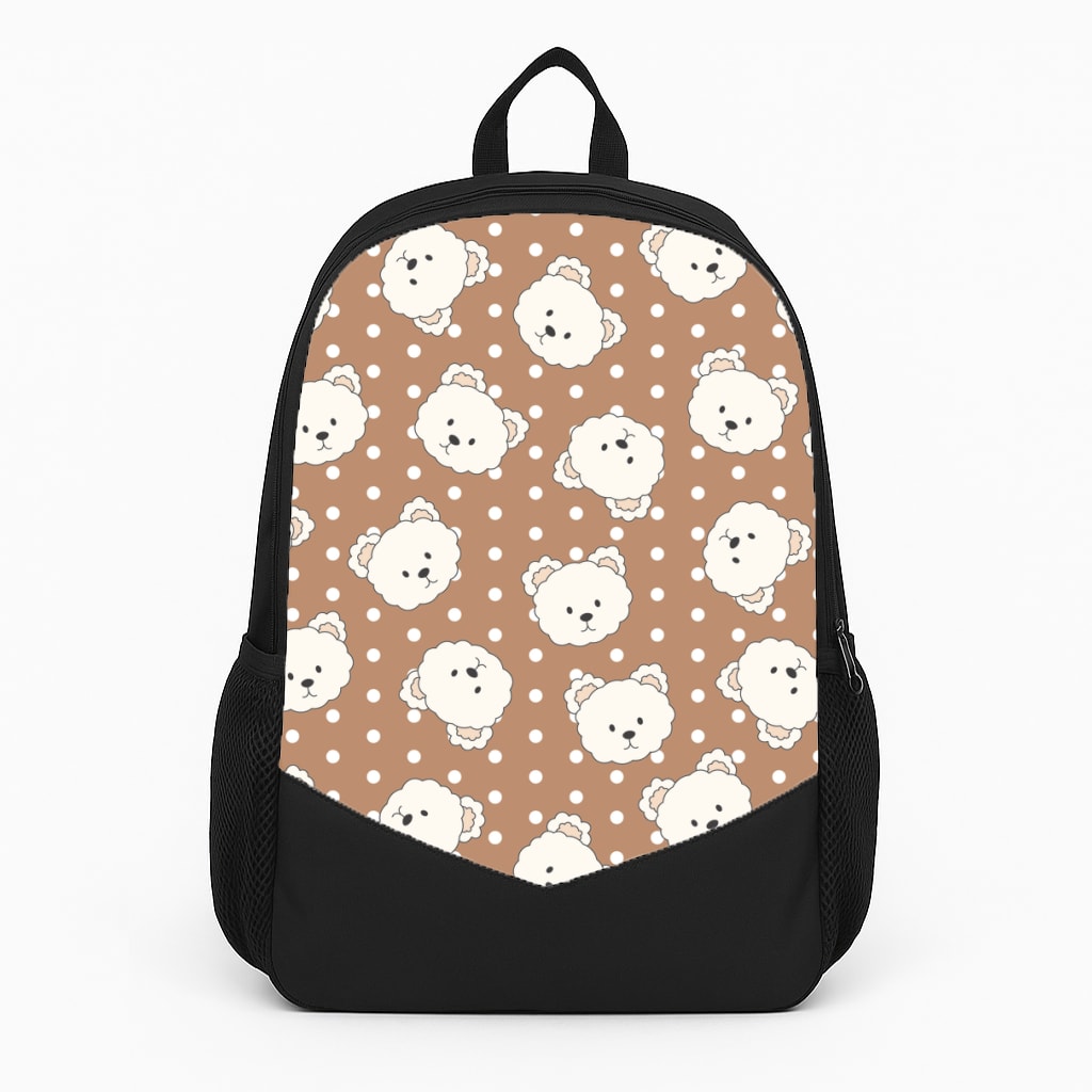 Cream Teddy Bears And Dots Pattern 2 Large Backpack