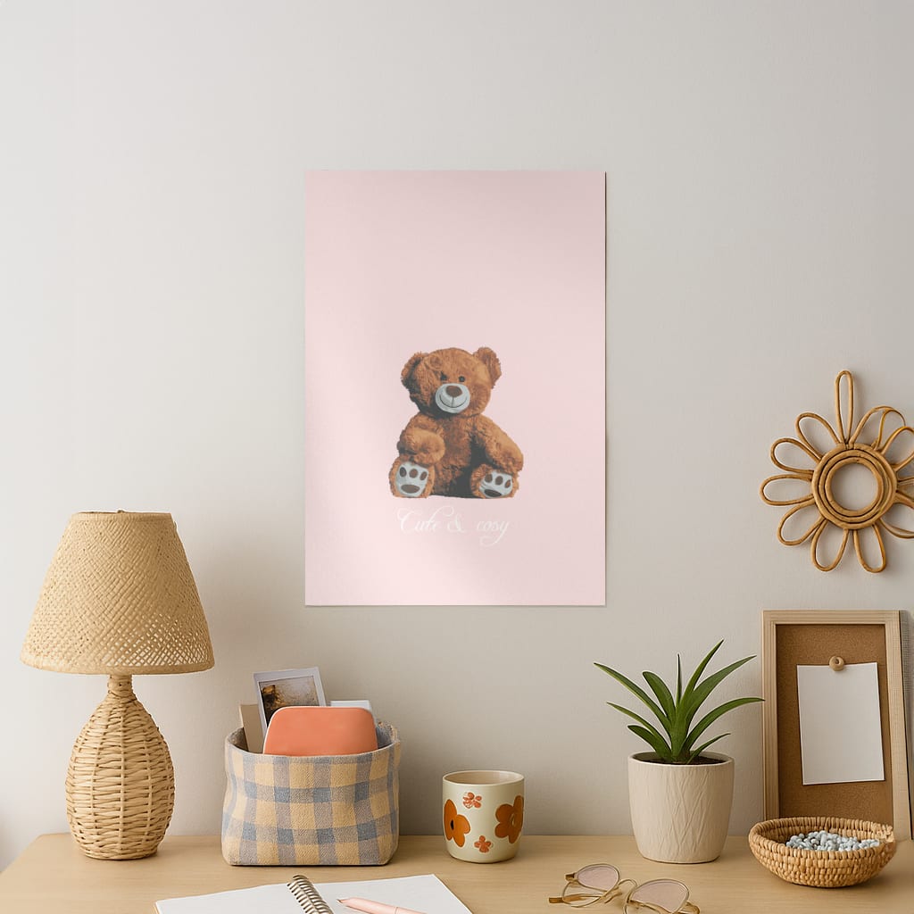 Cute And Cosy Teddy Bear Art Print