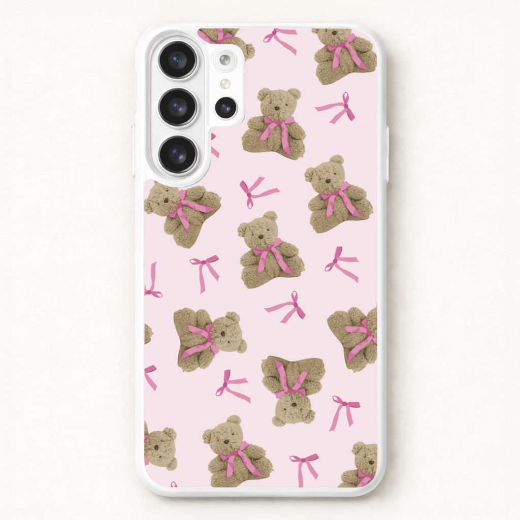 Coquette Teddy Bears And Bows Pattern Phone Case for Galaxy S26 Ultra