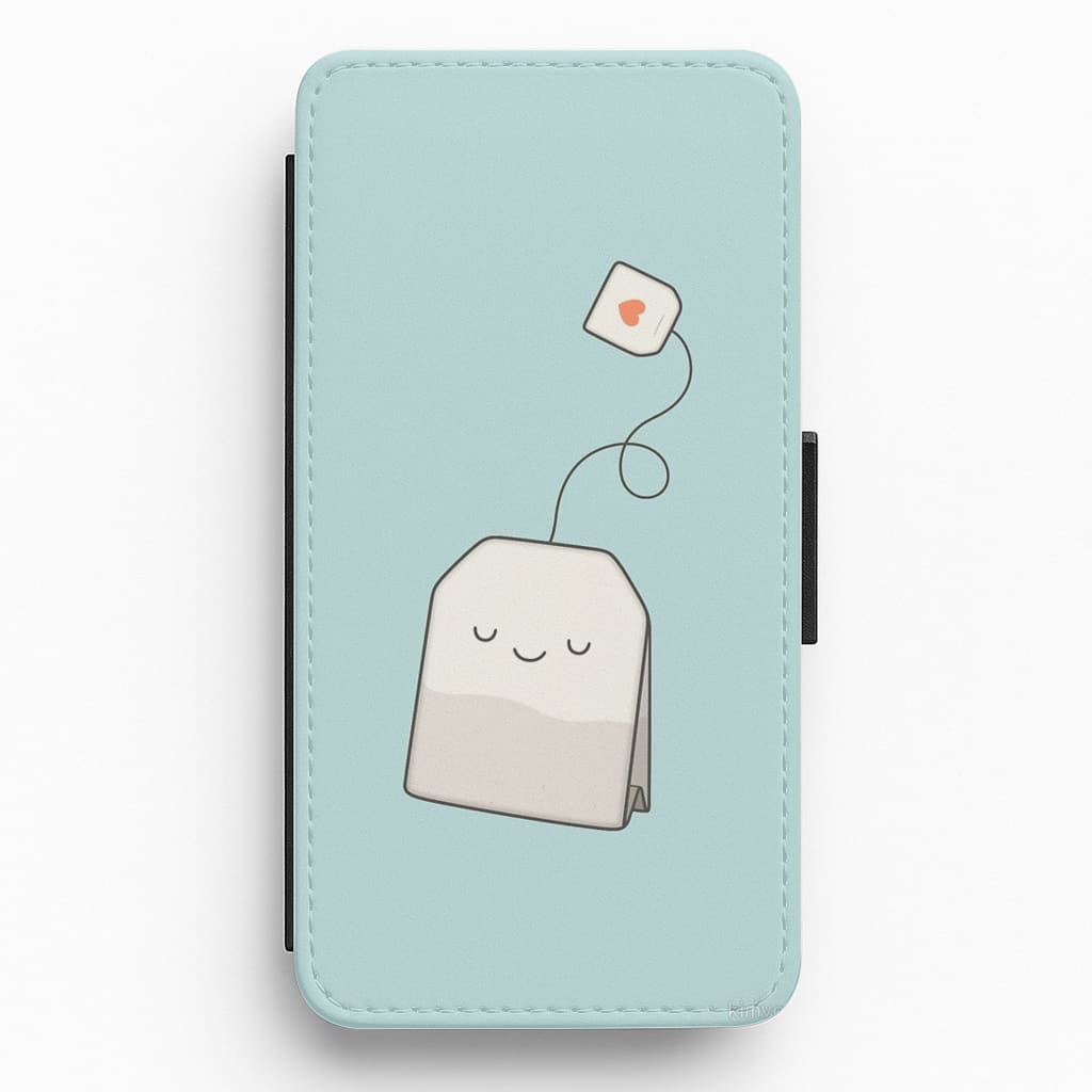 Tea Time - Cartoon Tea Bag Flip / Wallet Phone Case