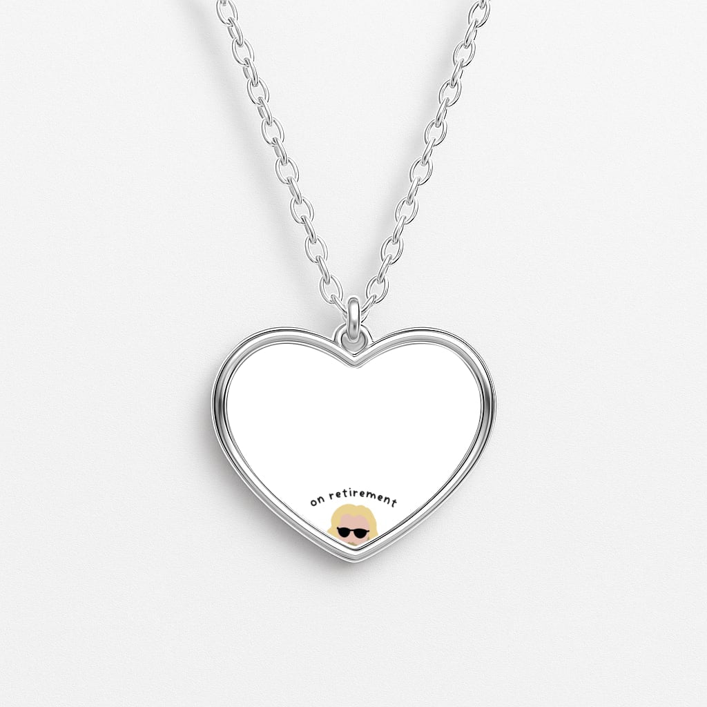 On Retirement Heart Necklace