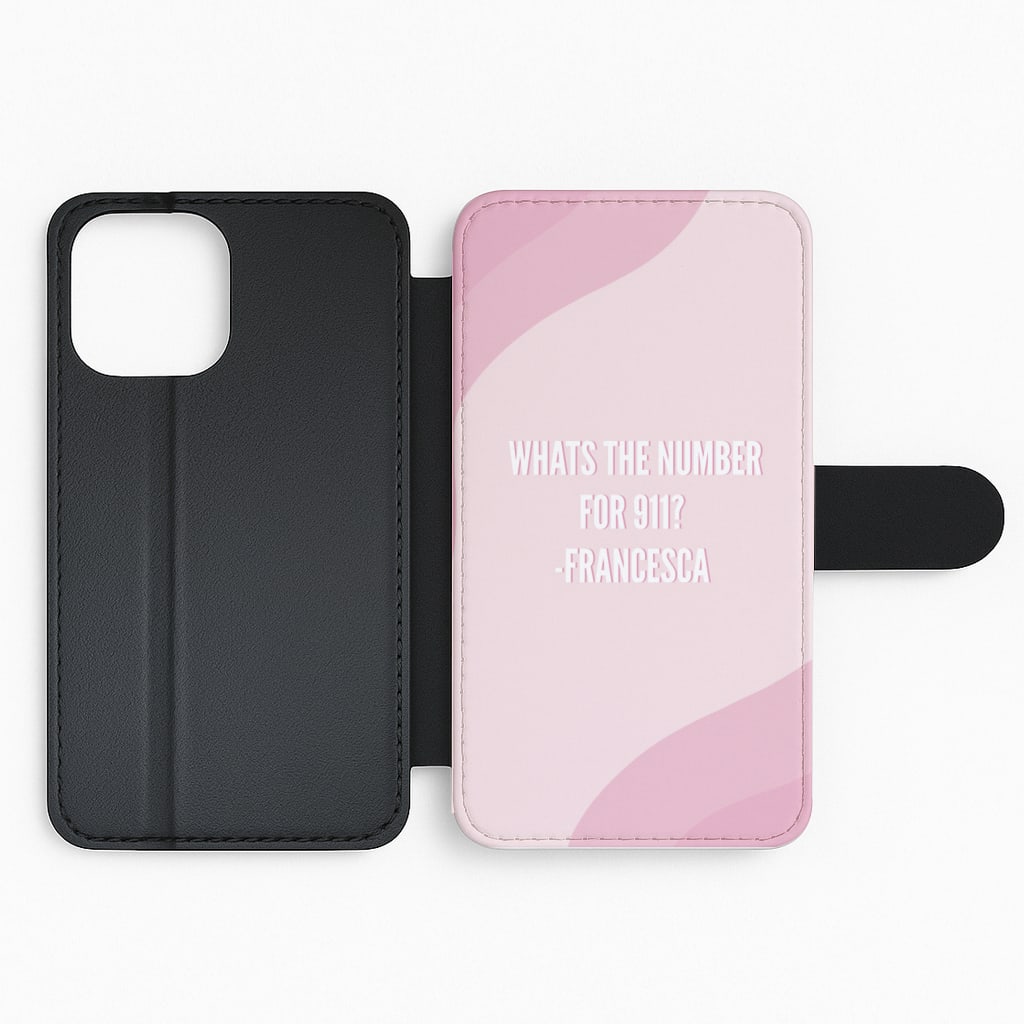 Francesca 911 Quote - Too Hot To Handle Flip Phone Case