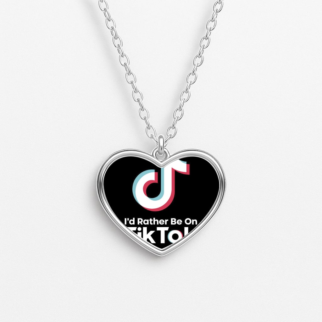 I'd Rather Be On TikTok Heart Necklace