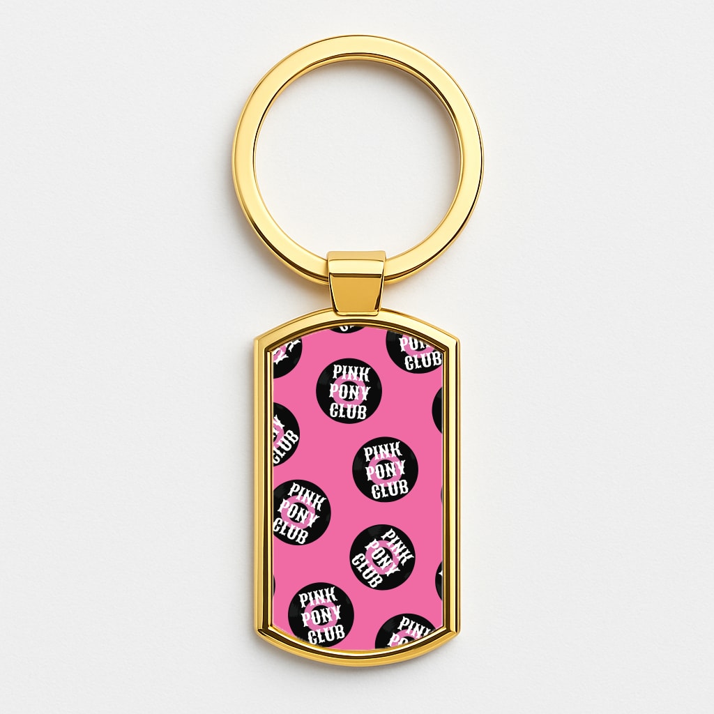 Pink Pony Club 3 Gold Keyring