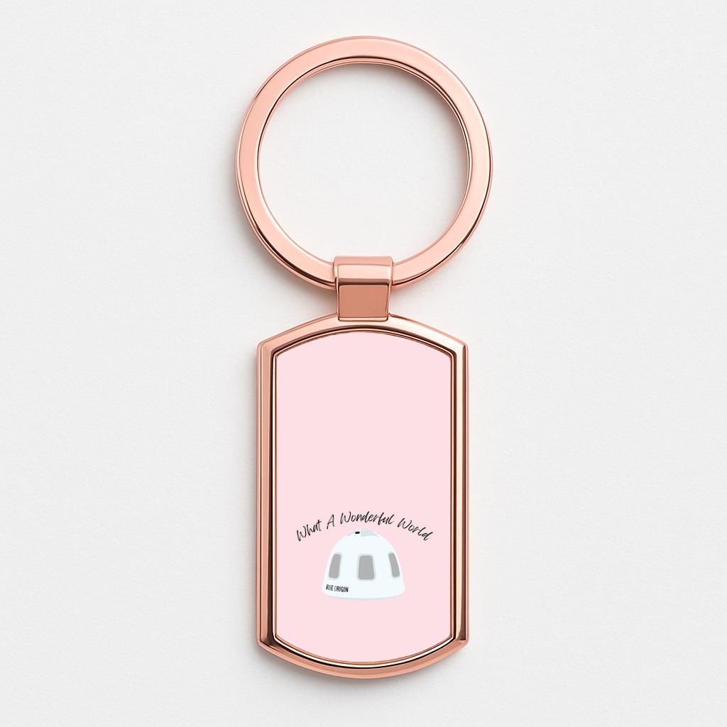 What A Wonderful World Space Launch Rose Gold Keyring