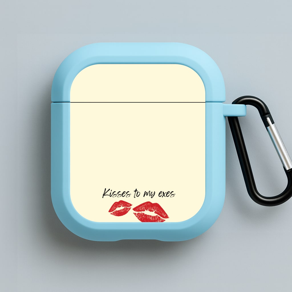 Kisses To My Exes Blue AirPods Case
