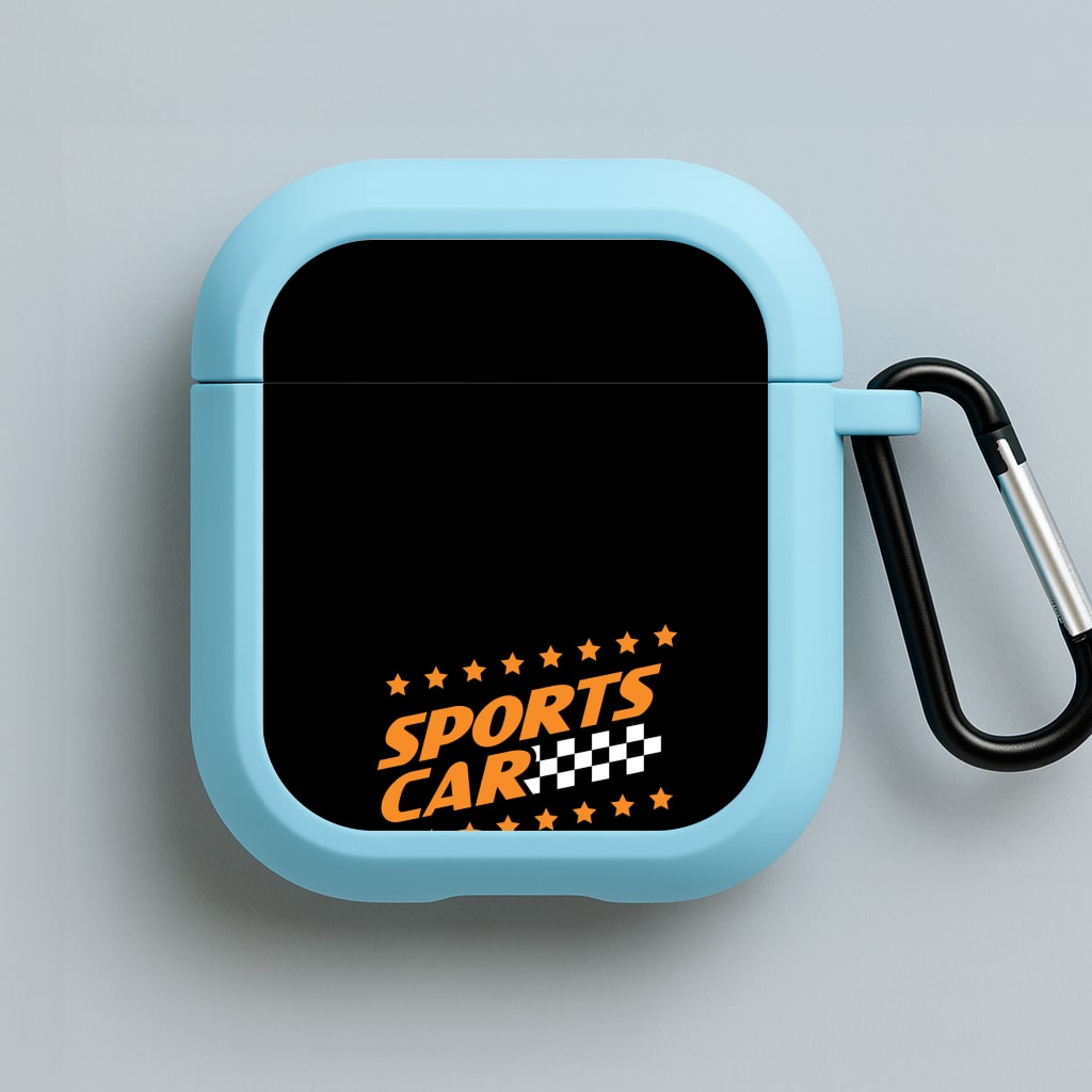 Sports Car Blue AirPods Case