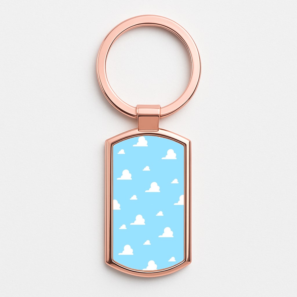Andy's Bedroom Wallpaper Rose Gold Keyring