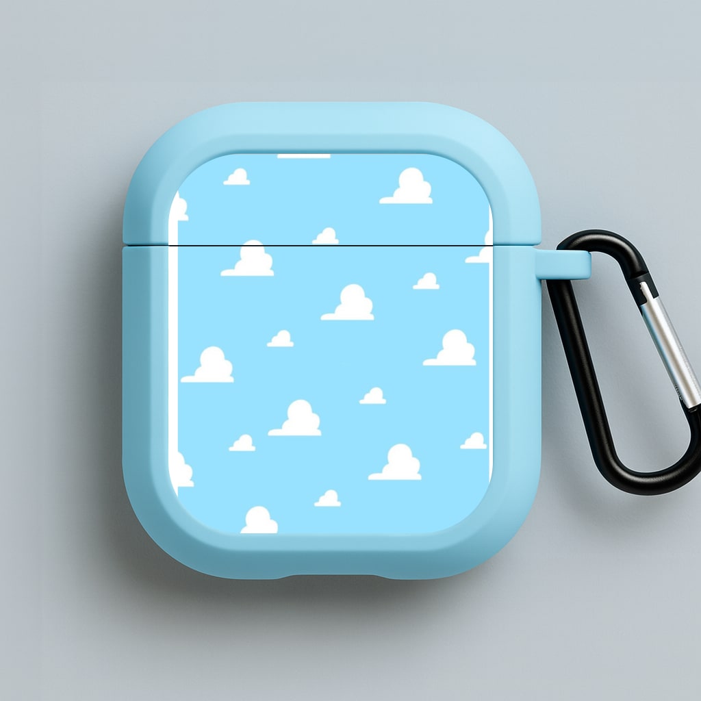 Andy's Bedroom Wallpaper Blue AirPods Case