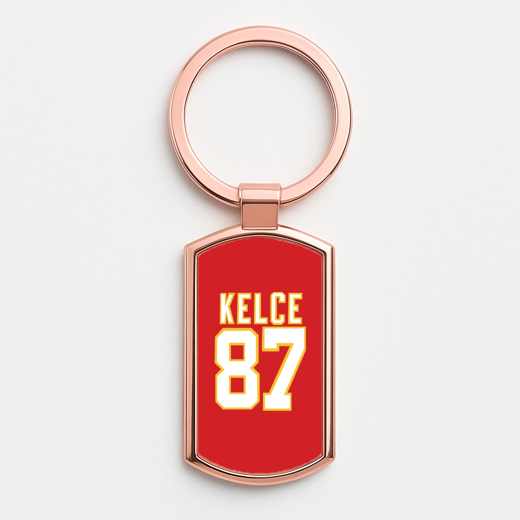 Kelce 87 - Travis Rose Gold Keyring