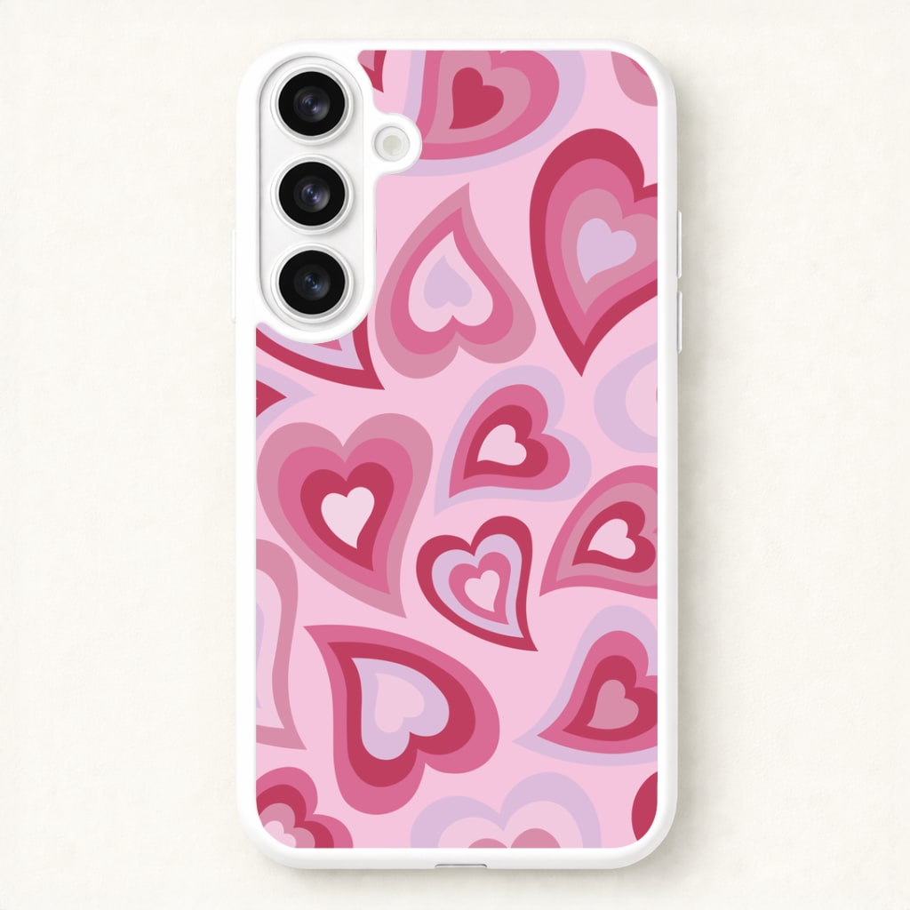 Pink Hearts - Trippy Patterns Phone Case for Galaxy S26