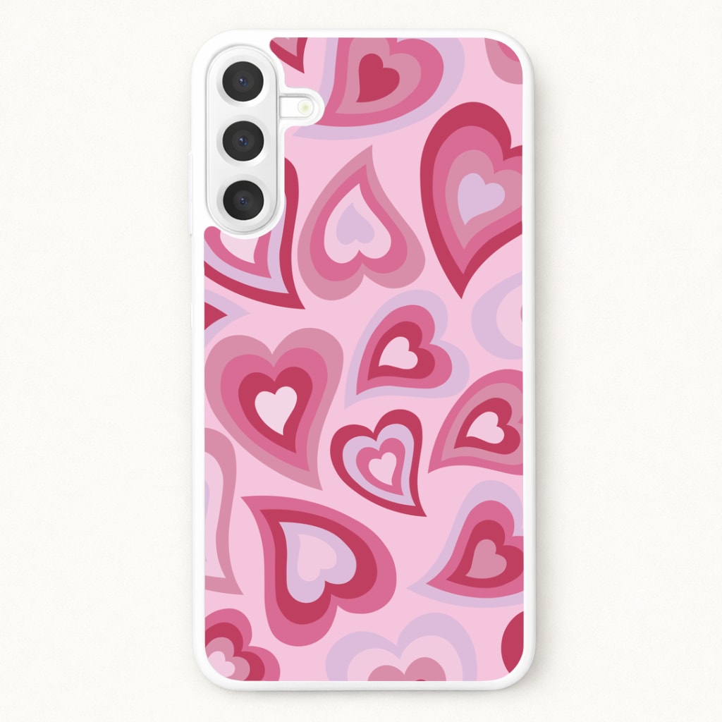 Pink Hearts - Trippy Patterns Phone Case for Galaxy A57