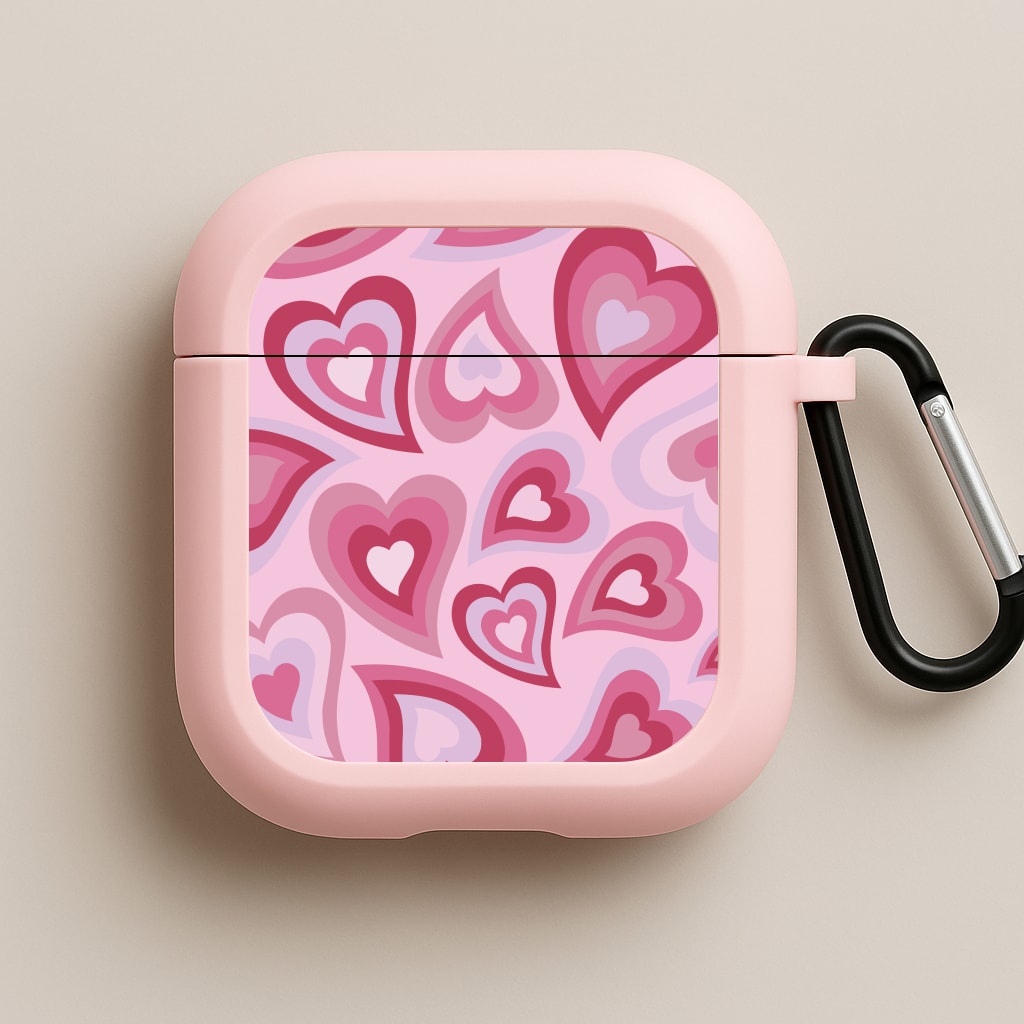 Pink Hearts - Trippy Patterns Pink AirPods Case