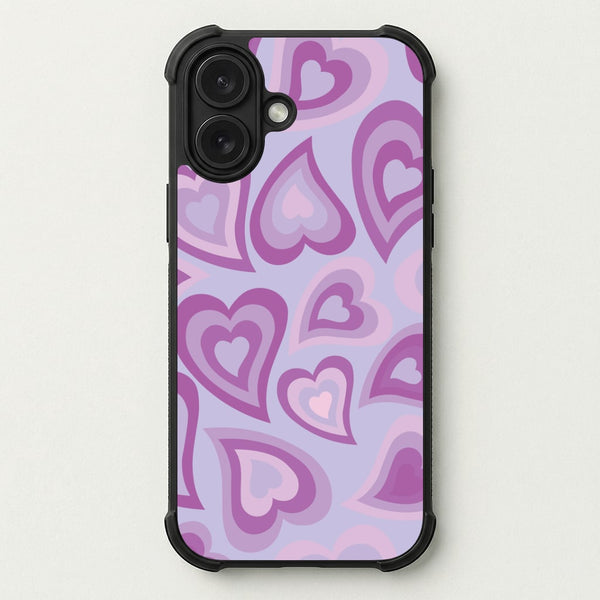 Purple Hearts - Trippy Patterns Phone Case — Bumper case