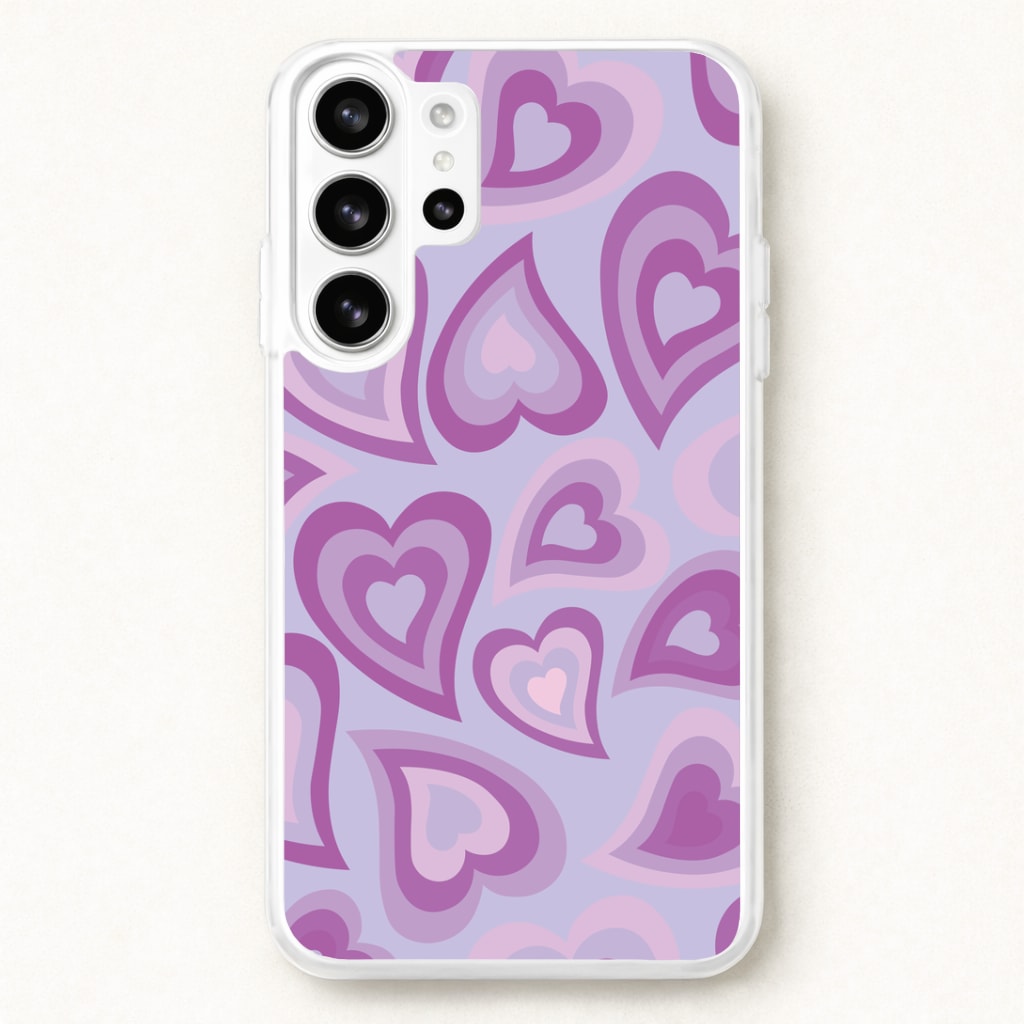 Purple Hearts - Trippy Patterns Phone Case for Galaxy S26 Ultra