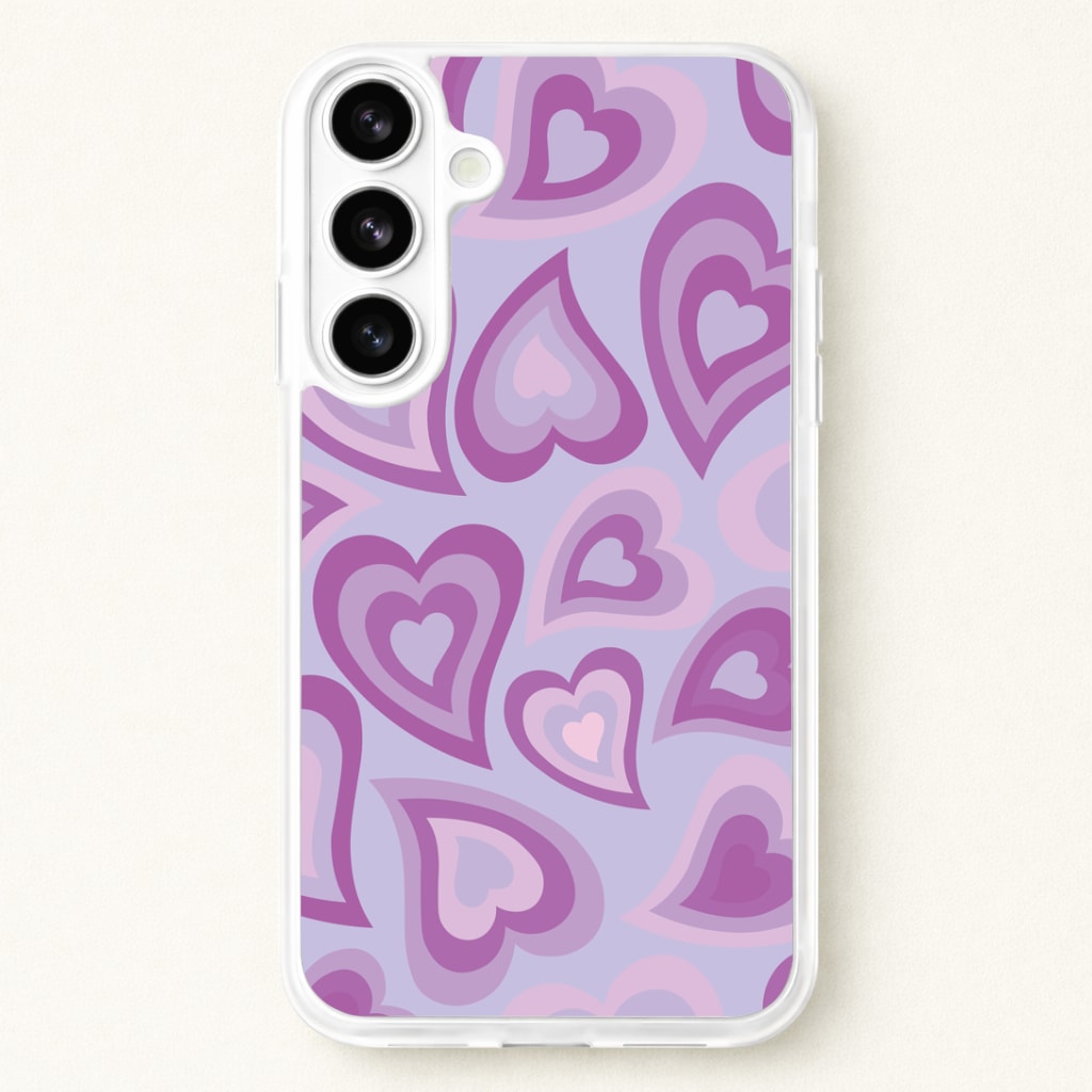 Purple Hearts - Trippy Patterns Phone Case for Galaxy S26