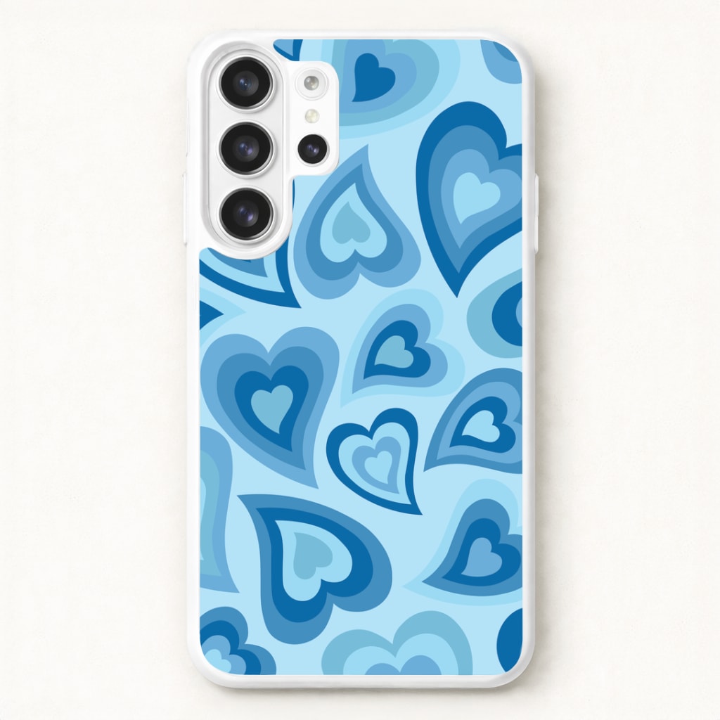 Blue Hearts - Trippy Patterns Phone Case for Galaxy S26 Ultra