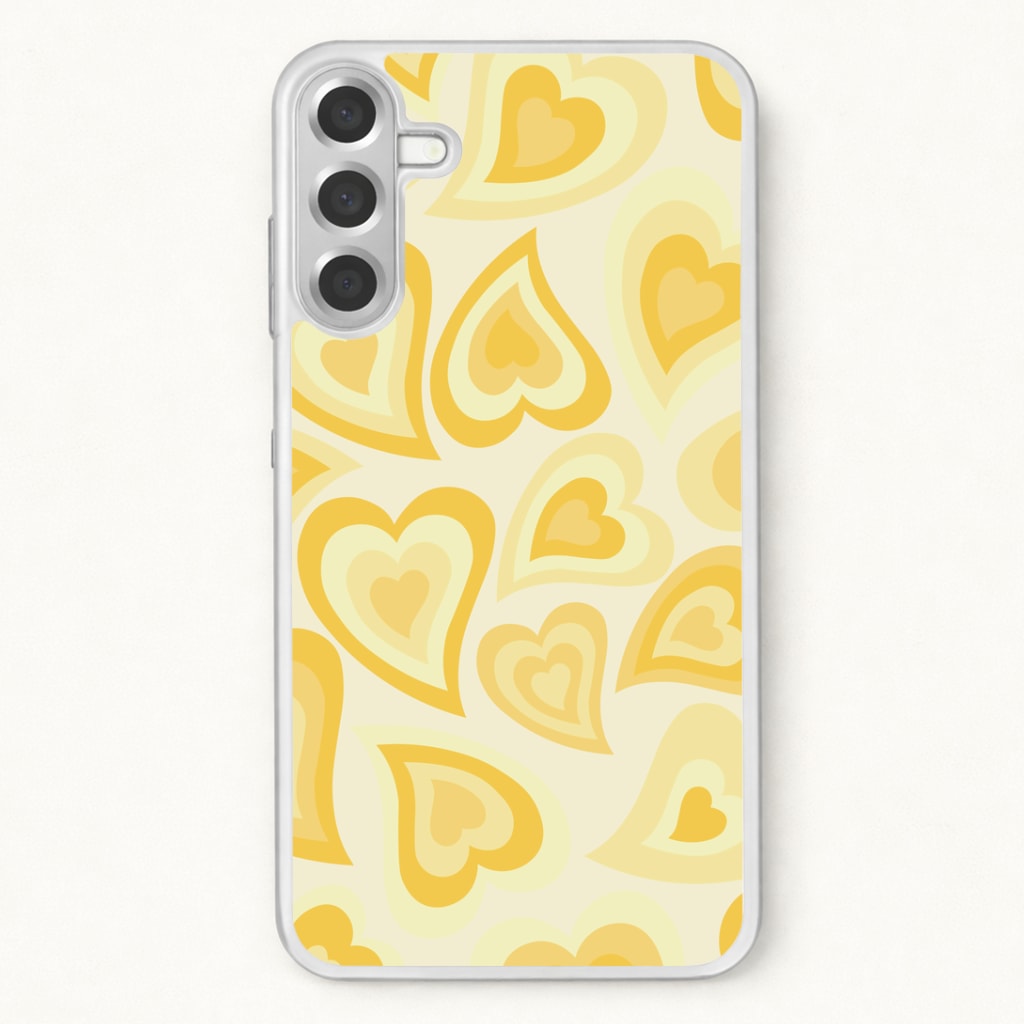 Yellow Hearts - Trippy Patterns Phone Case for Galaxy A57