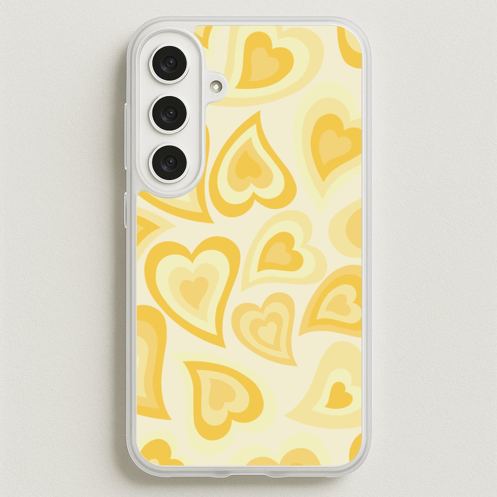 Yellow Hearts - Trippy Patterns Phone Case for Galaxy S25FE