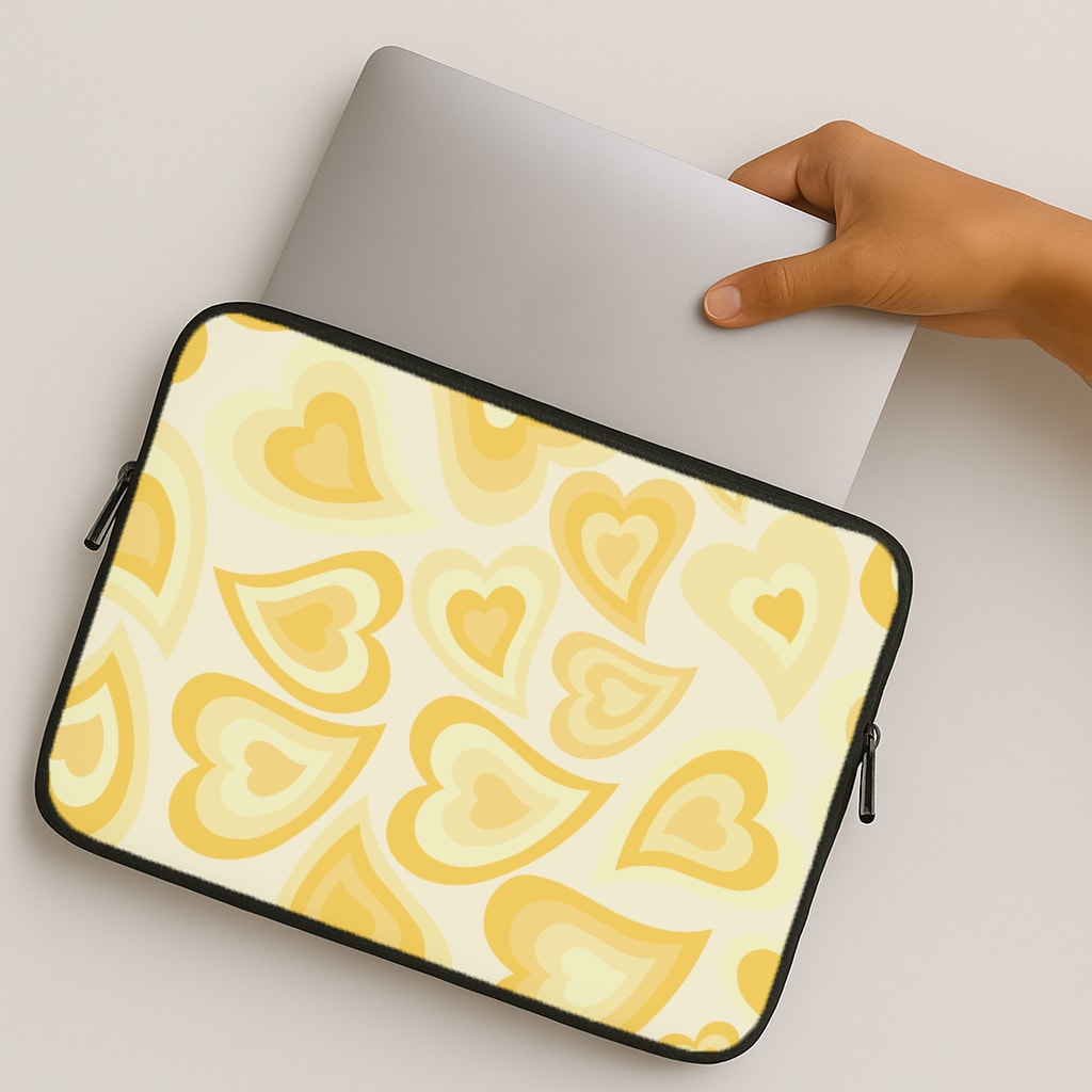 Yellow Hearts - Trippy Patterns MacBook Case