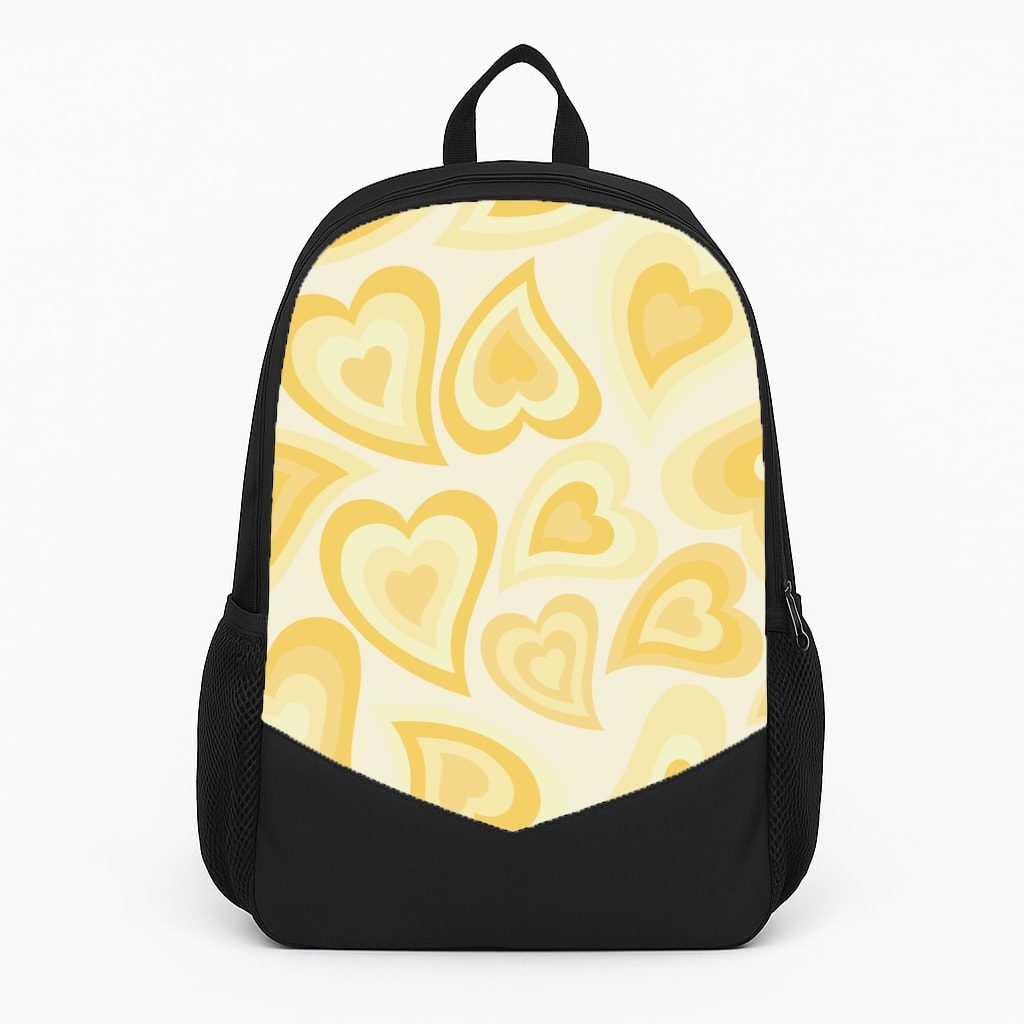 Yellow Hearts - Trippy Patterns Backpack