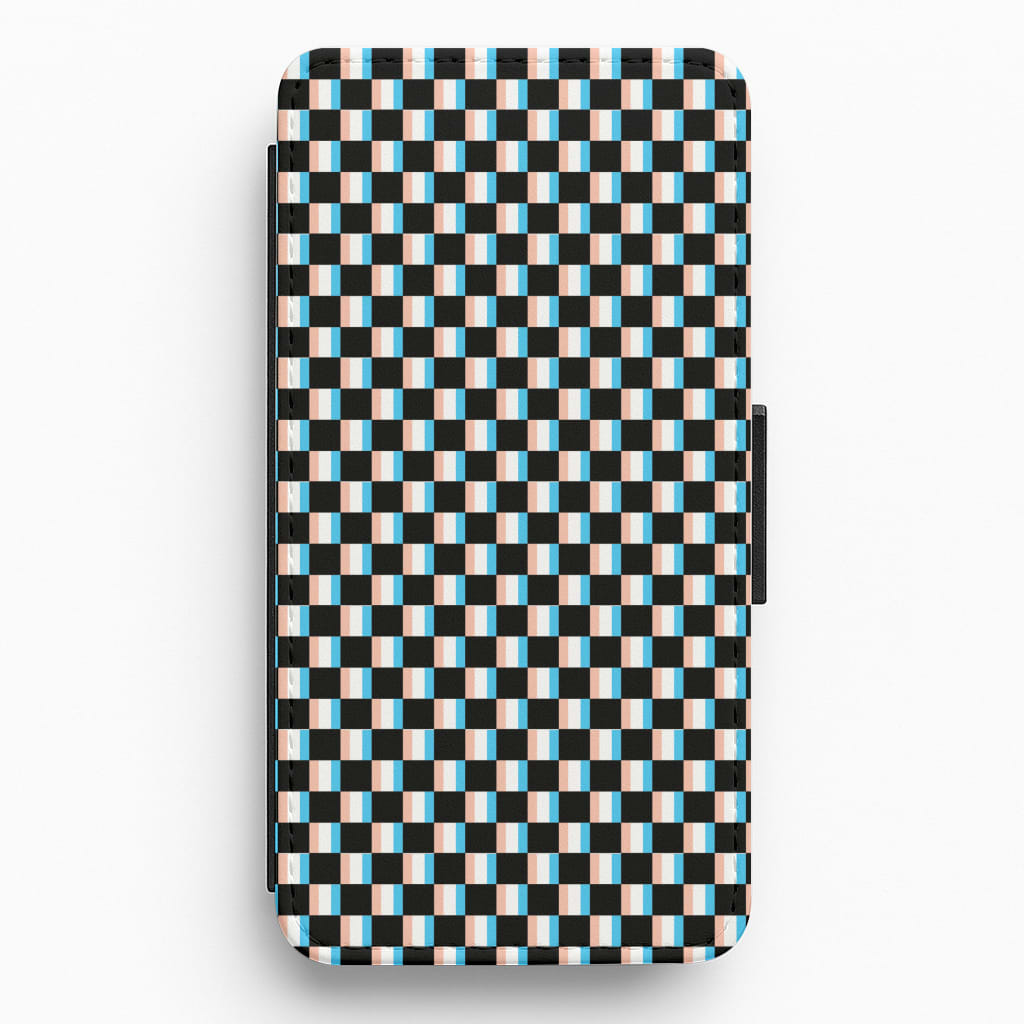 3D Squares - Trippy Patterns Flip / Wallet Phone Case