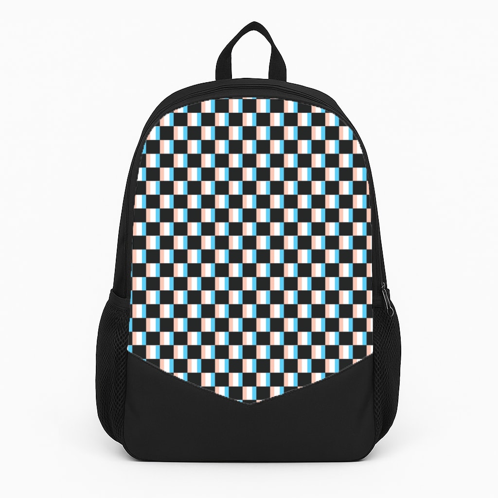 3D Squares - Trippy Patterns Large Backpack